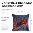 thumbnail image 2 of Christmas Train in Snowy Forest Linen toss pillowcase Decoration pillowcase Gift preferred 24x24" Cushion cover 4 set Sofa pillowcase Sofa bedroom living room car, 2 of 8