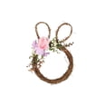 thumbnail image 2 of Xecvkr Easter Bunny Floral Egg Wicker Artificial Wreath Spring Flower LED String Lights Battery Outdoor Door Hanging Home Table Decor 1 Piece, 2 of 6
