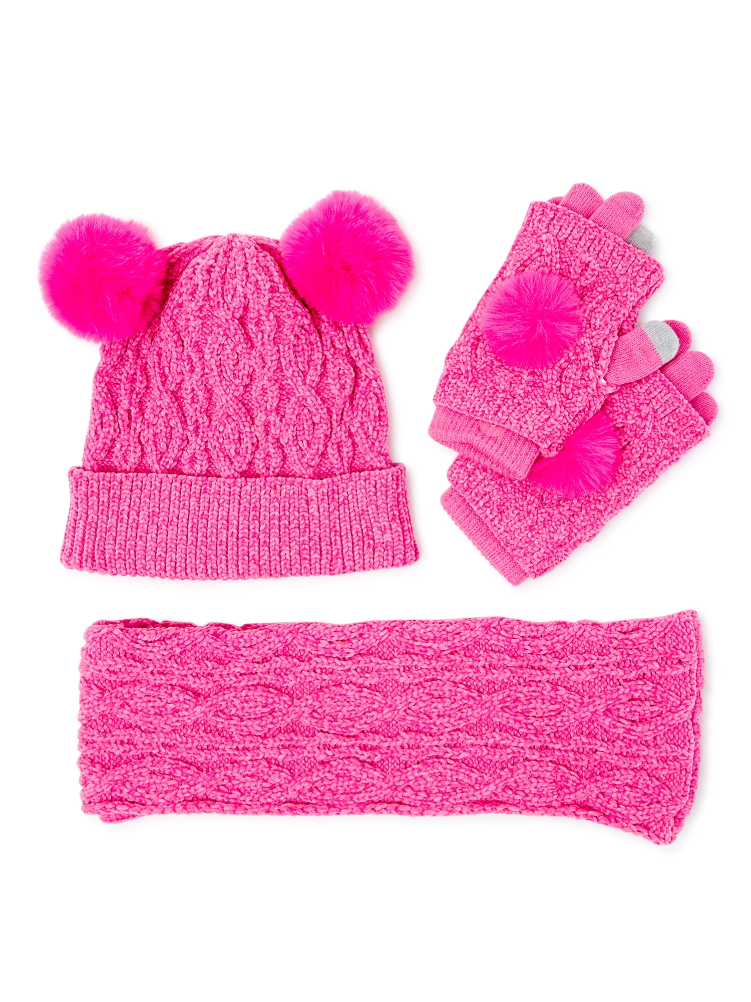 LOLA Girls Chenille Double Pom Beanie 
