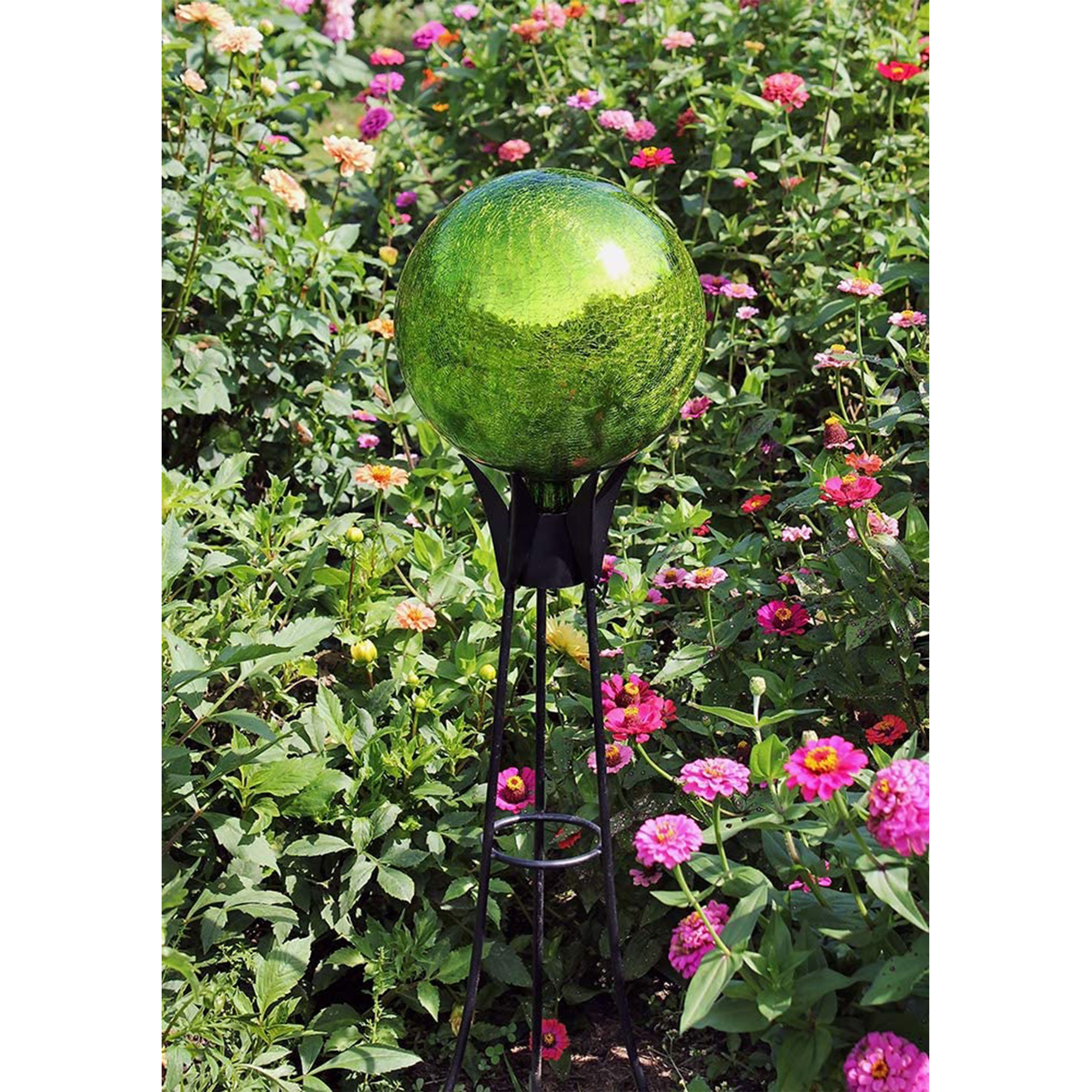 Achla Designs 12 Inch Gazing Glass Globe Sphere Garden Ornament, Fern Green - image 4 of 6