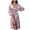 Pink, variant on Chbgutlmr Women's Satin Robe Long Sleeve Short Robes Wedding Party Bathrobe Ladies Midi Nightgown
