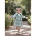 thumbnail image 6 of RUINIXCW Kids Toddler Baby Girl Christmas Dress Little Girls Xmas Clothes Party Holiday Dress Tree Embroidery Doll Collar Long Sleeve Plaid Dress, 6 of 10