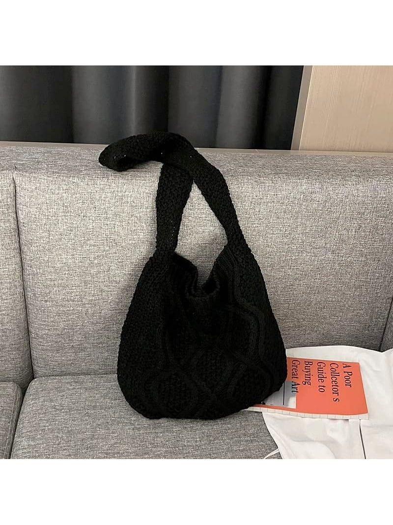 Women's Crochet Tote Bag Knitted Shoulder Crossbody Handbags