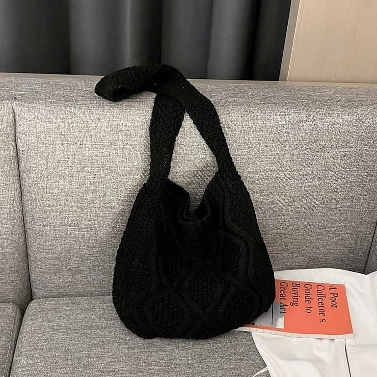 ◆HUNTER◆ WOMEN Refined Handcrafted Crochet Hobo Bag Dark O Women's Crochet Tote Bag Knitted Shoulder Crossbody Handbags