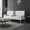 White, variant on Walsuuny Futon Sofa Bed Adjustable Futon with 2 Cup Holders & Removable Arms Convertible Folding Recliner faux leather sofa,Black