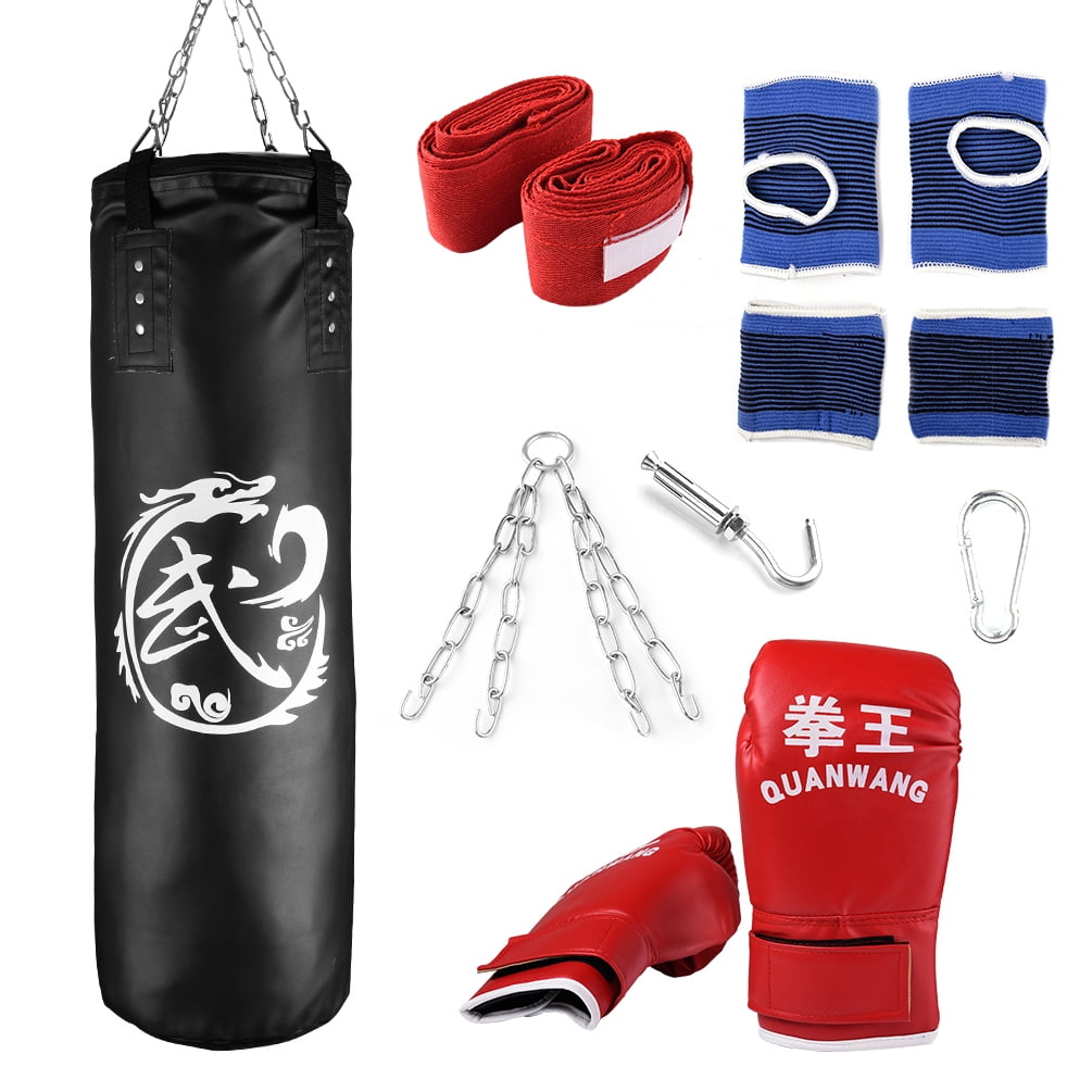 Punch Bag Sets 3ft,4ft 5ft Filled Heavy Bags Kickbag Boxing Free Stand Punching 