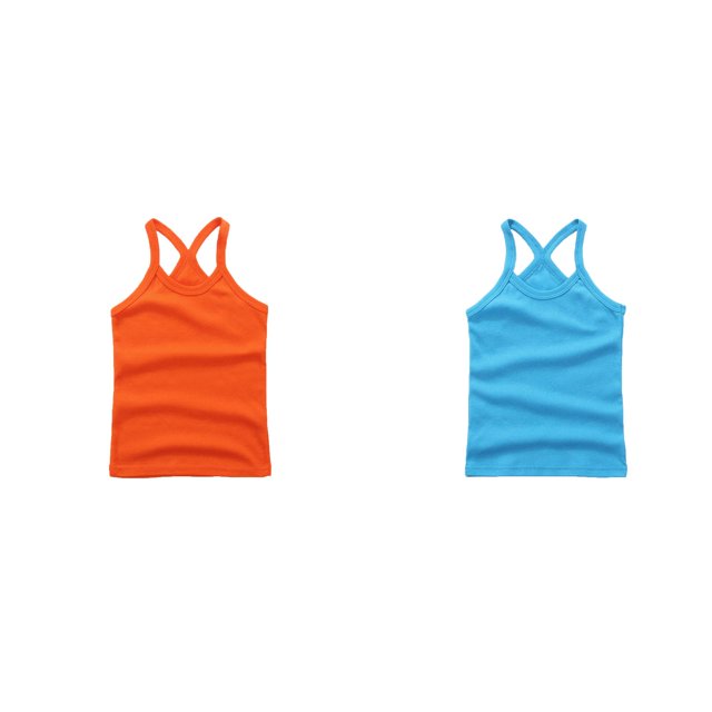 (2-Pack) Rinsvye Children Vest Sleeveless Undershirt Pure Tank Tops Girls Lightweight Breathable Summer