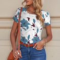 thumbnail image 4 of Goofa Lilies Flowers Printed Women Rash Guard Short Sleeve,Tummy control Swimsuit Surfing Swimsuit Bathing Suit One Piece Swimsuit UPF 50-Medium, 4 of 9