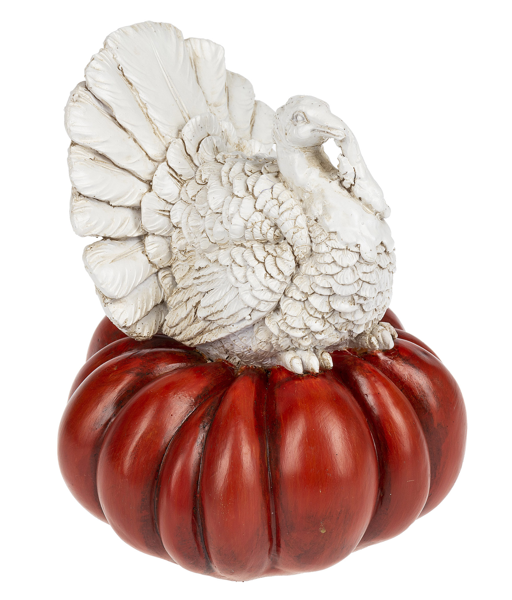 Harvest Orange White Pumpkin Turkey 5 x 5 Resin Decorative Tabletop ...