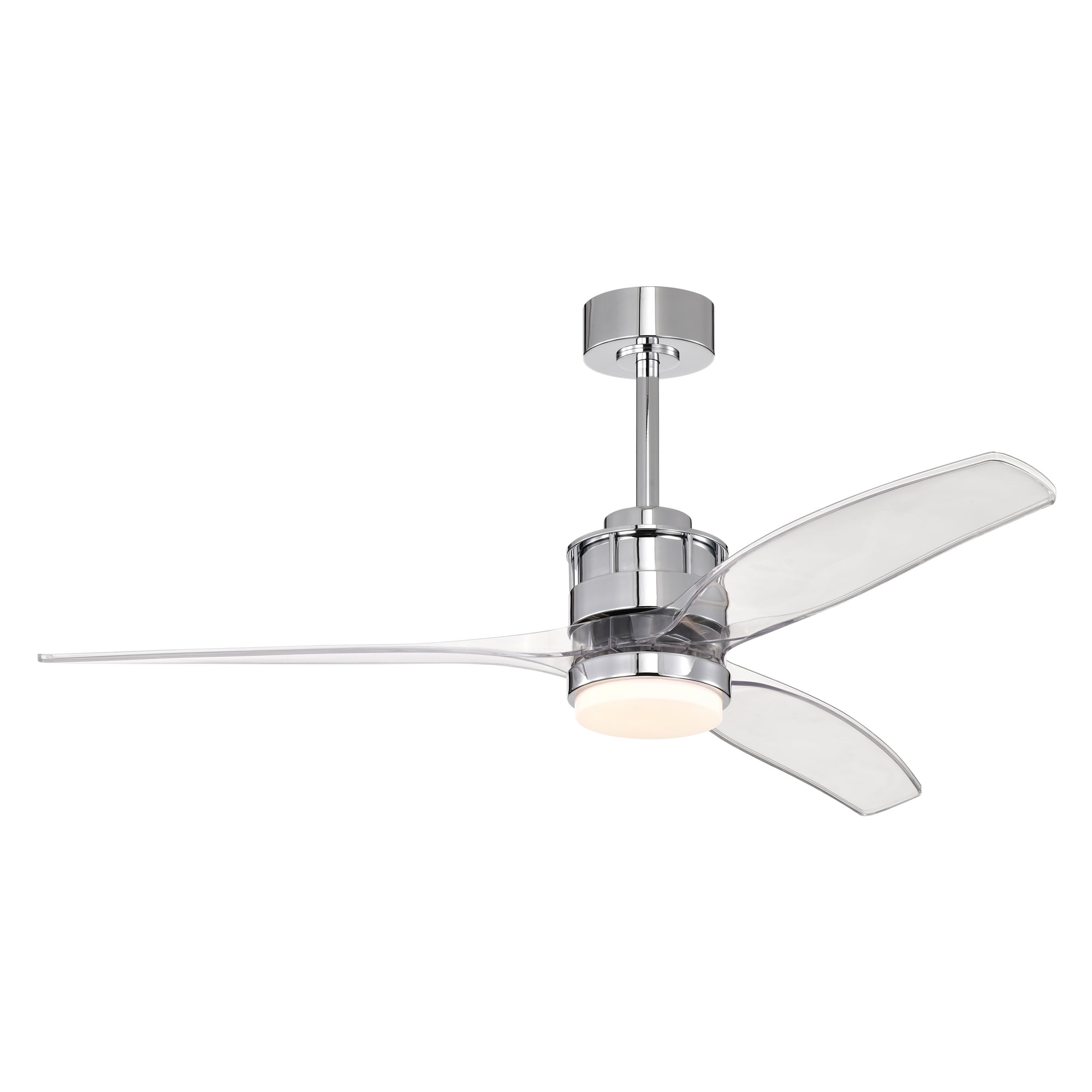 Murdo 52 in. 1-Light Indoor Chrome Finish Ceiling Fan with Light Kit
