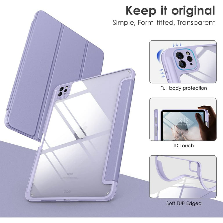 For iPad Air 4 Case Transparent Flip Fold Clear Cover for iPad 11 Pro With  Pen