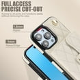 thumbnail image 4 of For Iphone 16 Pro Crossbody Rhombic Horizontal Wallet Leather Phone Case(White),iPhone 13 Pro, 4 of 7