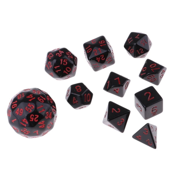 Dados multicara, dados de plástico, herramienta para juegos de mesa, paquete de 10, disponible en 5 rojo