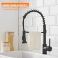 thumbnail image 2 of Grifo de cocina OWOFAN de acero inoxidable negro con pulverizador desplegable, 2 of 9