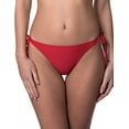 thumbnail image 3 of RELLECIGA Women's Red Tie-Side Thong Bikini Bottom Size Medium, 3 of 6
