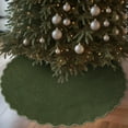 thumbnail image 4 of 48 Inches Green Christmas Tree Skirt, Neutral Velvet Christmas Tree Skirts, Modern Scalloped Edge Christmas Decorations, Minimalist Mat for Home Indoor Outdoor Holiday Party Decor(Green), 4 of 6