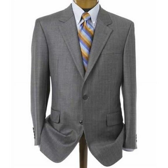 Men's Medium Gray 2 Button Double Vented Jacket   Flat Front Pants Style Regular Classic Modern Cut