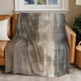 thumbnail image 2 of Abstract Paint Flannel Blanket for Bed,Travel and Camping, Brown Grey Gradient Mottled Retro Art Super Soft Cozy Blanket for All Seasons 60"x80", 2 of 7