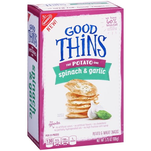 Nabisco Good Thins, Gluten Free Spinach & Garlic Potato Wheat Snack ...