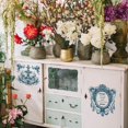 thumbnail image 4 of Colorful 4 Sheets Vintage Patterns Borders Furniture Transfer 11.8x5.9inch Fountain and Vase Rub on Transfer UV Self-Adhesive Wall Art Decals Craft for Bedroom Living Room Desk Table, 4 of 9