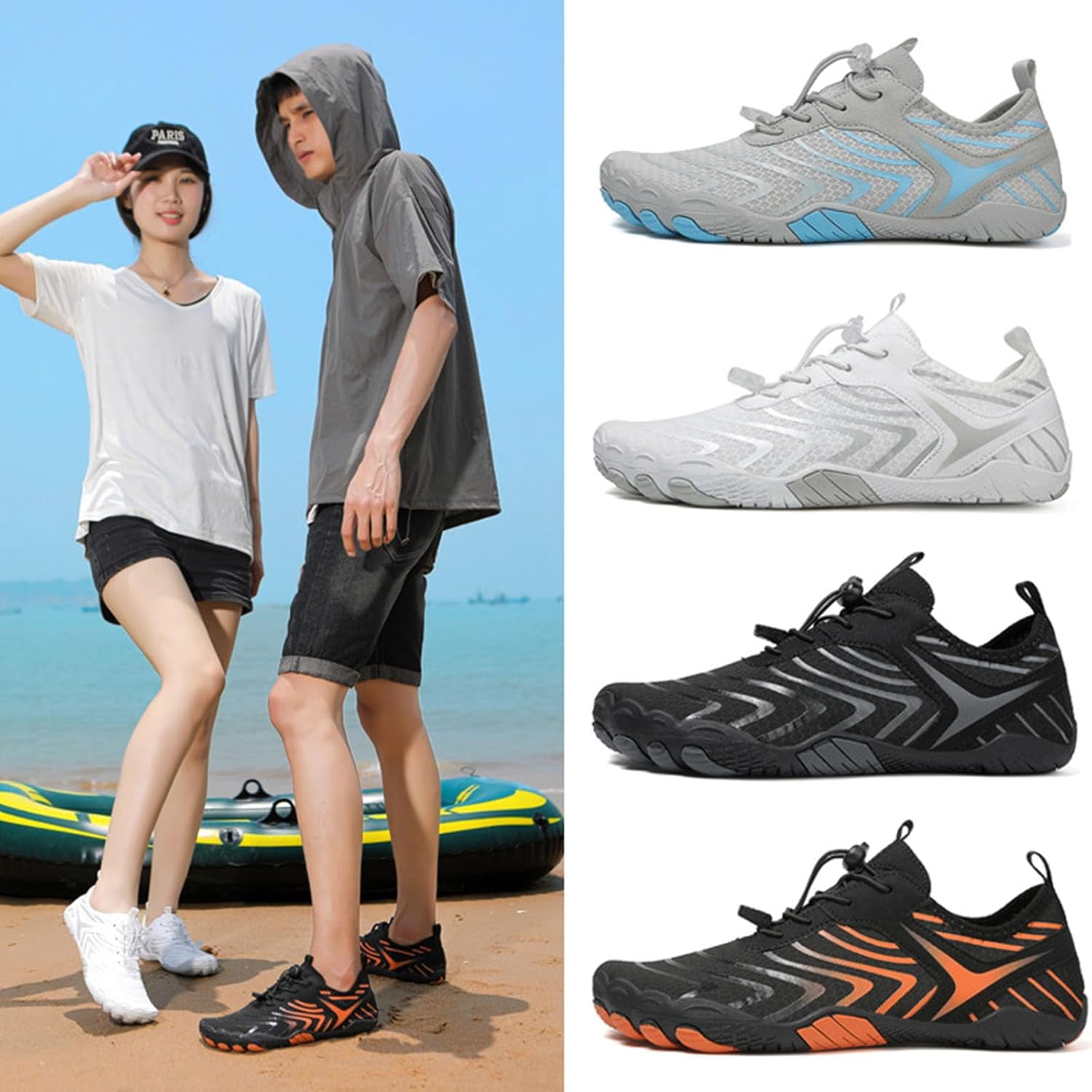 Water Shoes Men's Women's Grounding Shoes, Quick Drying Sports Hiking Grounding Shoes, Breathable Lightweight Non-slip Grounding Shoes,44, white