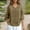 Khaki, variant on TIANZEN Plus Size Linen Blend Mid Sleeve Embroidered V Neck Top For Summer Women Winter Shirts plus Size Cute Dressy Tops for Women Womens with Lace Trim