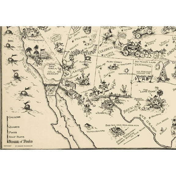 1926 Bootlegger's Map of the United States