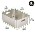 thumbnail image 4 of mDesign Large Metal Kitchen Storage Container Bin, Handles, 2 Pk, Brushed Chrome, 4 of 8