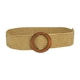 thumbnail image 4 of Weikingp Belts for Women, Buckle Decor Dress Waist Belts for Coat Wide Stretch Wooden Elastic Belt, Womens Belt, Western Belts for Woman Khaki, 4 of 4