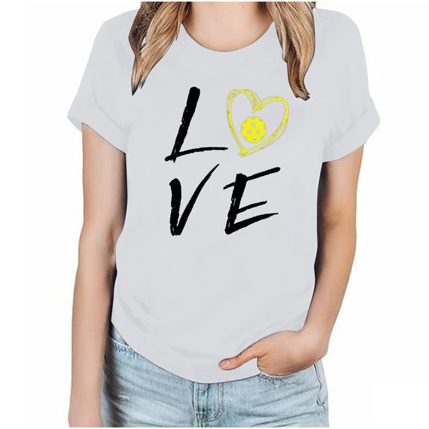 Fiudx Camisas para Mujer Camiseta de Manga Corta con Cuello Redondo y Estampado Informal a La Moda para Mujer