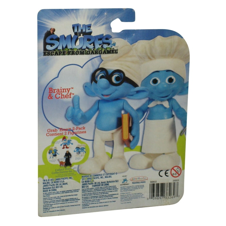 The Smurfs Movie Wave 1 Brainy Chef Smurf Figure Set 2 Pack