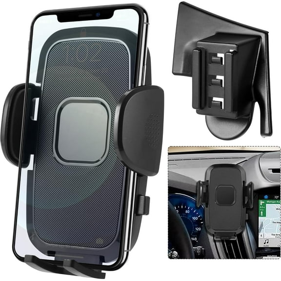 Car Cell Phone Holder Mount for Ford Escape 2019 2018 2017 2016 2015 2014 2013 Accessories, Dashboard & Air Vent Bracket with Custom Base Compatible for 4.0"-7.0" Cell Phones