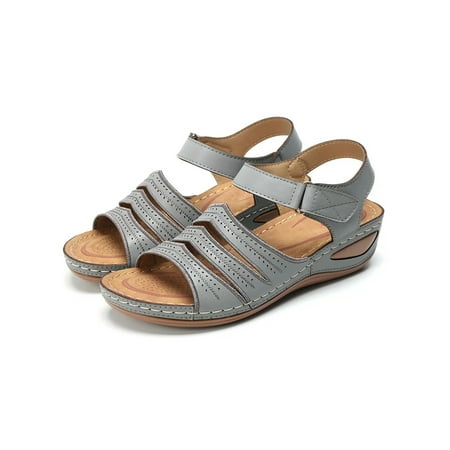

UKAP Women s Summer Casual Sandals Open Toe Buckle Hollow Walking Shoes Breathable