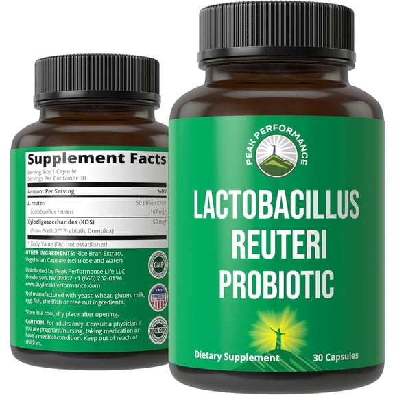 Peak Performance Lactobacillus Reuteri Capsules for Gut Health and Digestive Support