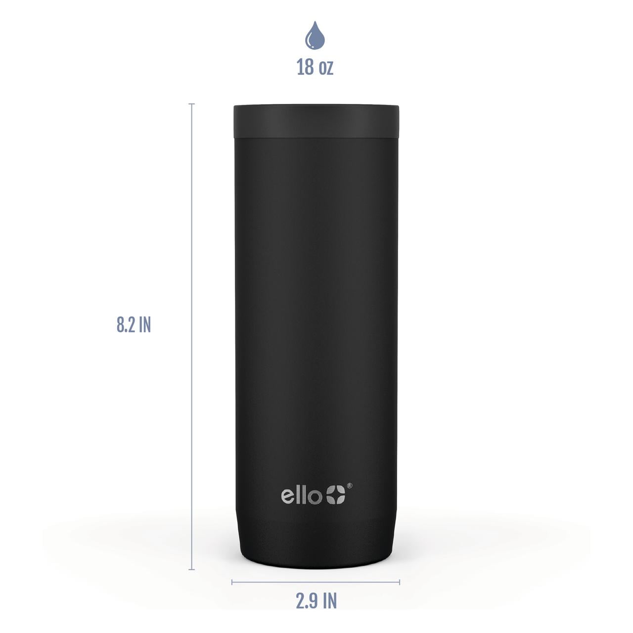 Ello Ultra Clean 18oz Stainless Steel Coffee Mug, Black