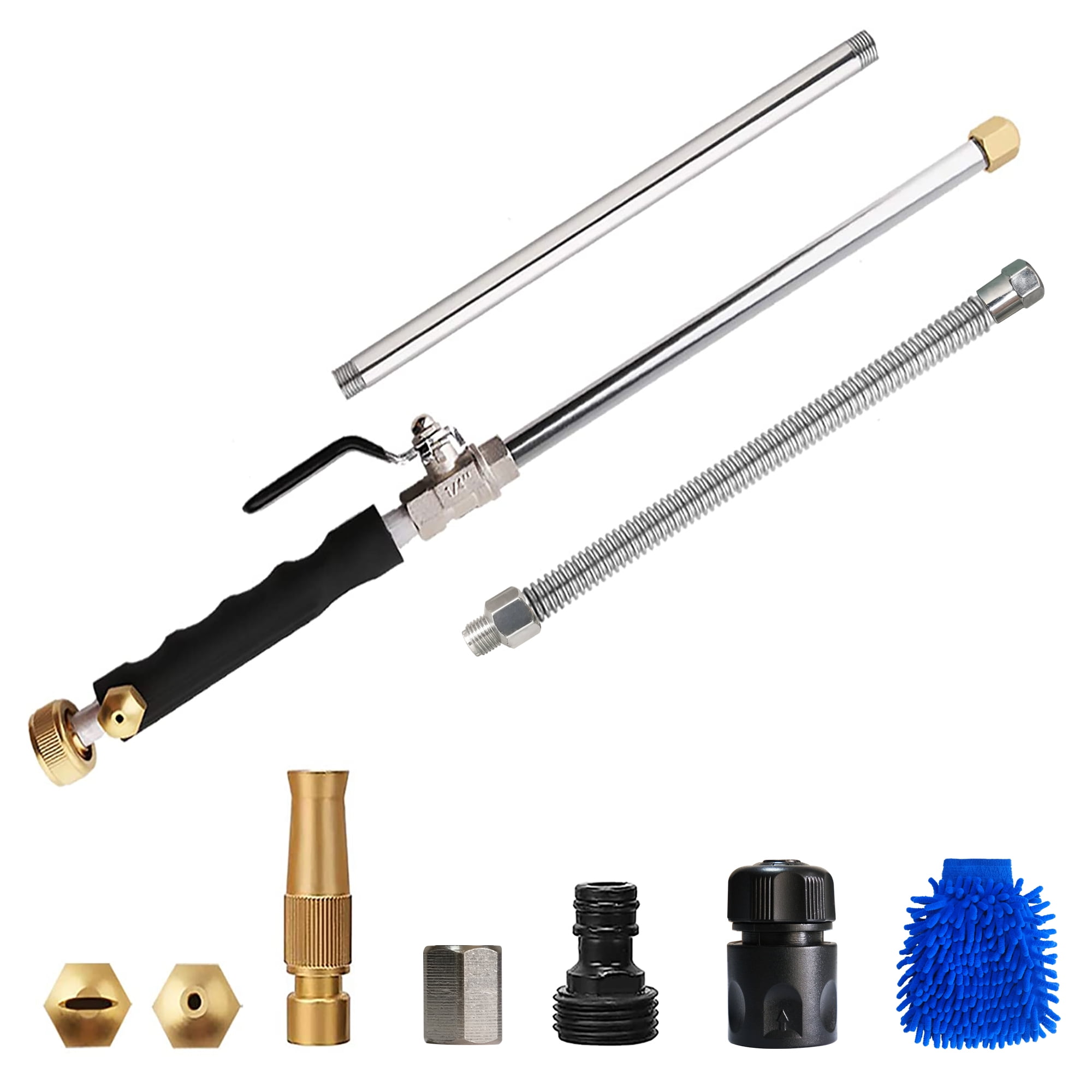 2-In-1 Hydro Jet High Pressure Power Washer Spray Nozzle Gun Water Hose Wand US
