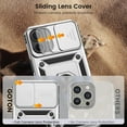 thumbnail image 3 of KOMI Compatible for iPhone 16e Case with Screen Protector - Slide Camera Cover Protective Phone Case with Ring Stand, Heavy Duty Shockproof Rugged Bumper for iPhone 16e Accessories, 3 of 5