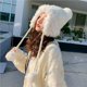 thumbnail image 4 of Gorro con protección para los oídos de pelo de conejo de lana para mujer, gorro de Lei Feng de otoño e invierno, gorro tejido con protección para los oídos, bonito y cálido coreano., 4 of 6