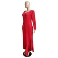 thumbnail image 6 of Womens New Fashion V Neck Ribbed Sweater Dress Long Sleeve Bodycon Knit Midi Dresses, 6 of 9