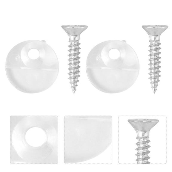 Soimiss 50Pcs Glass Retainer Clips Silver ABS Framework for Mirror Wall Installations