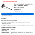thumbnail image 2 of Rear Left Axle Shaft - Compatible with 2001 - 2004 Toyota Sequoia 2002 2003, 2 of 2