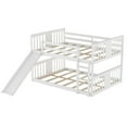 thumbnail image 5 of Harper & Bright Designs Full Over Full Bunk Bed Frame with Slide and Built-in Ladder, Wood Low Bunk Bed for Teens and Adults, Bedroom Furniture, No Spring Box Needed, 5 of 9