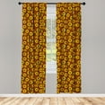 thumbnail image 3 of Ambesonne Sunflower Curtains, Cartoon Blossoms, Pair of 28"x95", Brown Yellow Green, 3 of 5