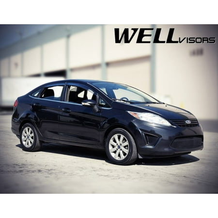 - WellVisors Side Rain Guard Window Visors Deflectors With Black Trim For 11-Up Ford Fiesta 4Dr Sedan 2011 2012 2013 2014 2015 2016 2017 11 12 13 14 15 16 17