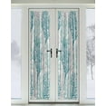 thumbnail image 2 of Teal Grey Coral Coastal Blackout Curtains, French Door Curtains for Door Window, Summer Beach Seaside Nautical Privacy Drapery for Patio/Sidelight Doors, 1 Panel with Tieback, 54 x 72 Inches, 2 of 6