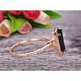 thumbnail image 4 of Flaming Emerald Cut 1.75 Carat Black Diamond Moissanite Engagement Ring Wedding Ring Solid 10k Rose Gold Promise Ring Custom Made Sparkling Jewelry Halo Art Deco, 4 of 6