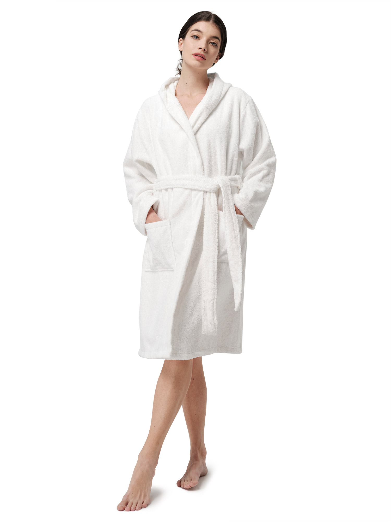 SIORO Towel Robes for Women Hooded Terry Cloth Bathrobe Full Length