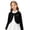 Black, variant on Coerni Girls Bolero Cardigan Sweater Single Button Closure Long Sleeve Cropped Cover Up Kids Spring Fall Elegant Layering Tops
