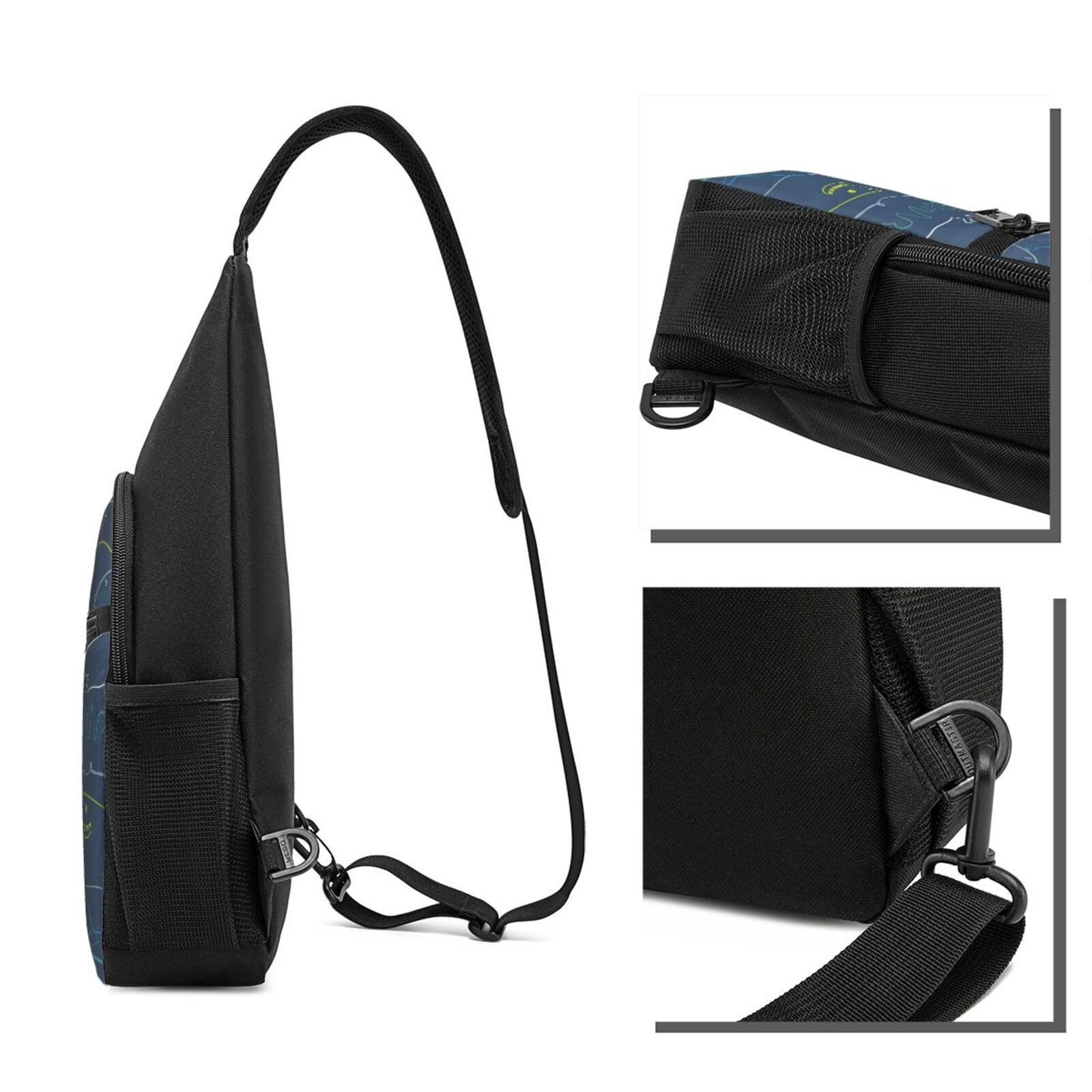 Xecao's Shark Print Sling Bag: A Versatile Chest, Shoulder, and Crossbody Backpack for Casual Days Out, Perfect for Both Men and Women