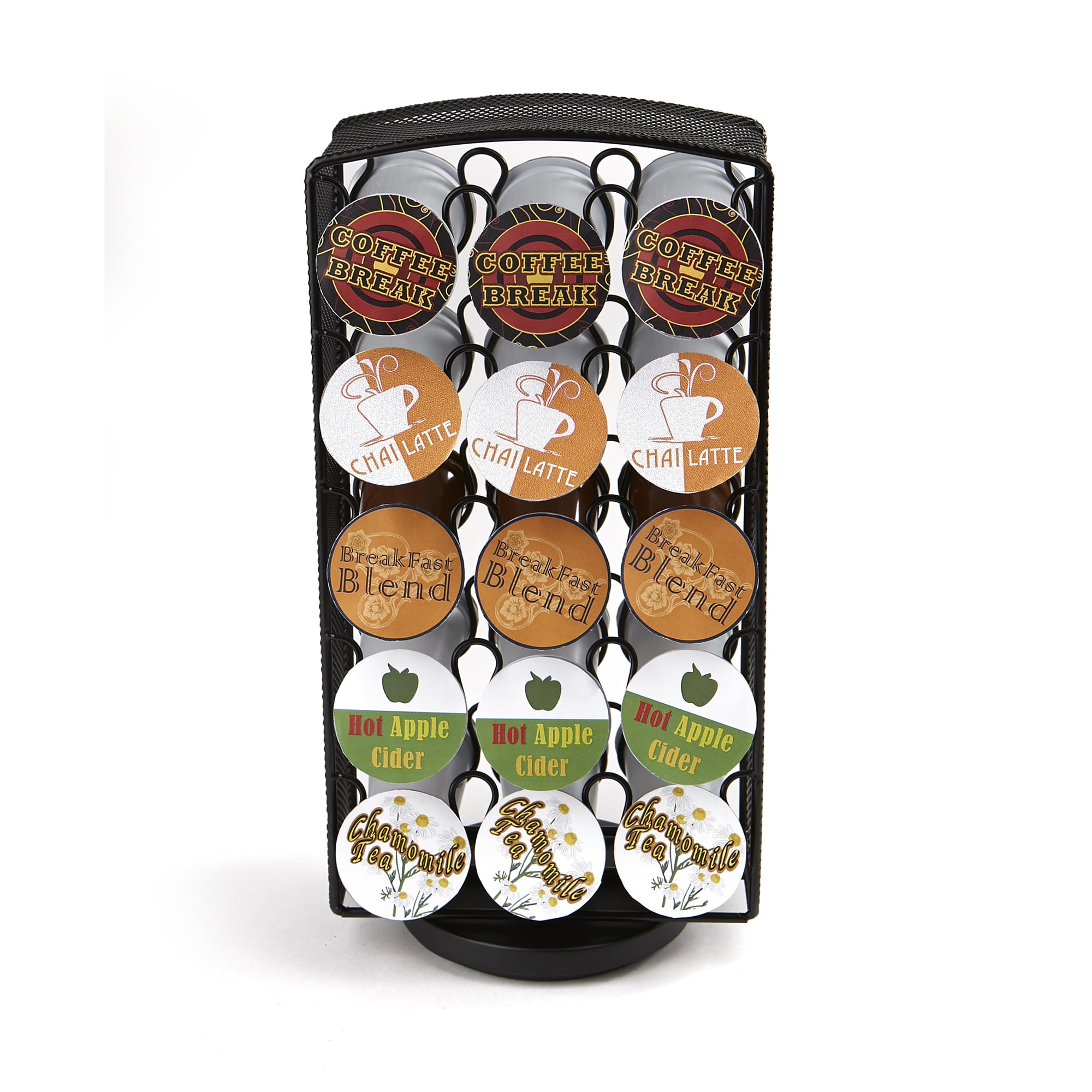 Mind Reader KCup Carousel, Holds 30 KCups, Coffee Pod Holders, Black Metal Mesh